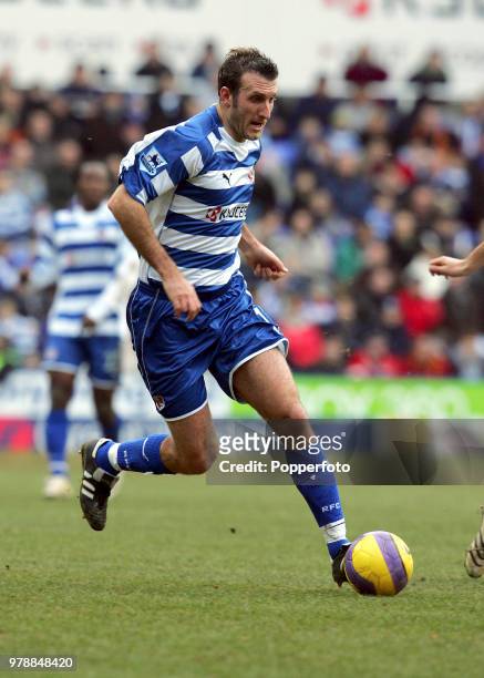 Glen Little of Reading in action during the Barclays Premiership match between Reading and Aston Villa at the Madejski Stadium in Reading on February...