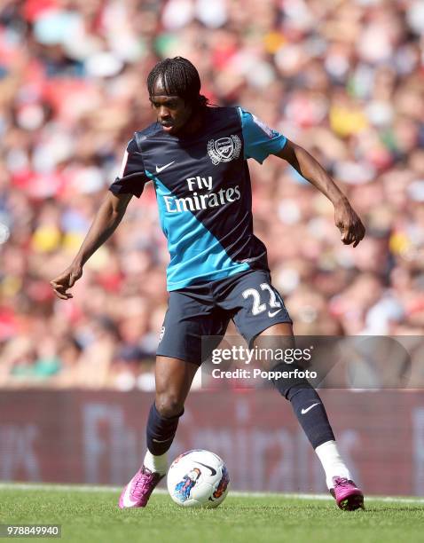 Gervinho of Arsenal in action during the Emirates Cup match between Arsenal and Boca Juniors at the Emirates Stadium in London on July 30, 2011.