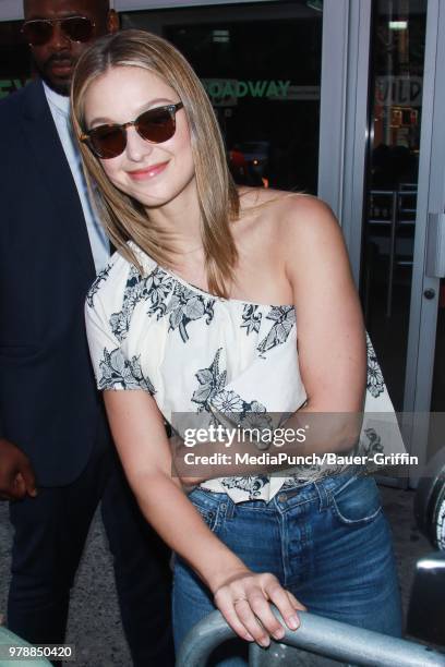 Melissa Benoist is seen on June 19, 2018 in New York City.