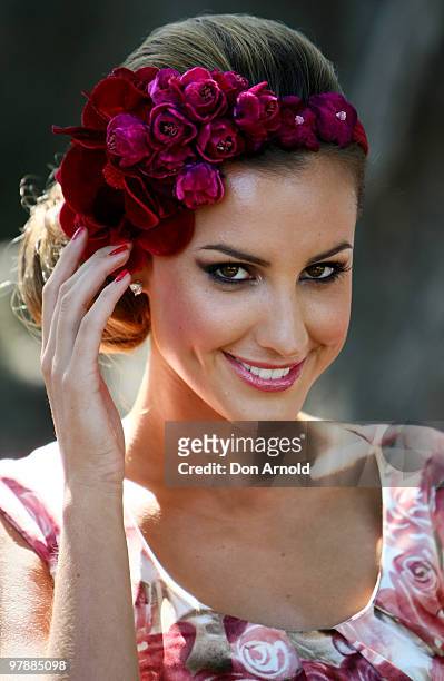 Laura Dundovic attends Myer Ladies Day as part of the Golden Slipper Racing Carnival at Rosehill Gardens on March 20, 2010 in Sydney, Australia.