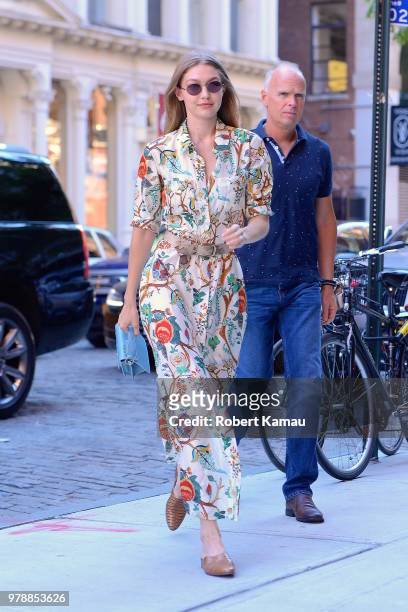 Gigi Hadid seen out and about in Manhattan on June 19, 2018 in New York City.
