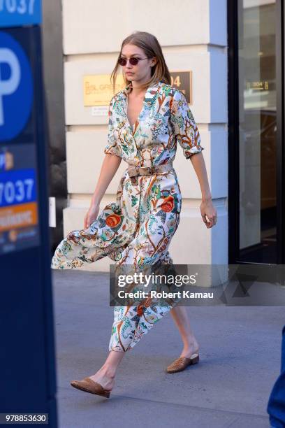 Gigi Hadid seen out and about in Manhattan on June 19, 2018 in New York City.