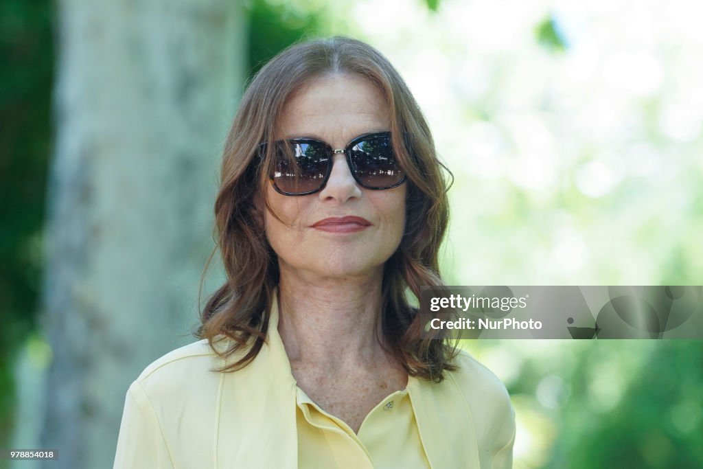 French actress Isabelle Huppert attends the Prix Diálogo 2018 awards