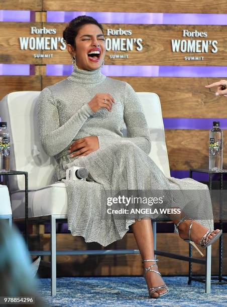 Priyanka Chopra, actress, producer & activist speaks onstage at the 2018 Forbes Women's Summit at Chelsea Pier on June 19, 2018 in New York City.