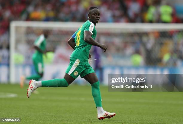 Sadio Mane of Senegal during the 2018 FIFA World Cup Russia group H match between Poland and Senegal at Spartak Stadium on June 19, 2018 in Moscow,...