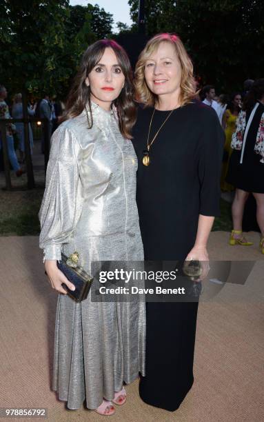 Tania Fares and Sarah Mower attend the annual summer party in partnership with Chanel at The Serpentine Pavilion on June 19, 2018 in London, England.