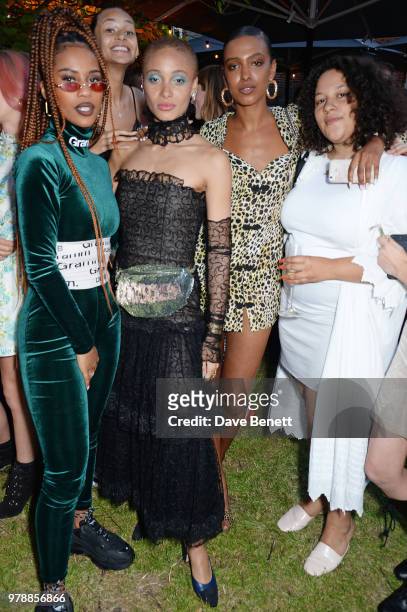 And Adwoa Aboah attend the annual summer party in partnership with Chanel at The Serpentine Pavilion on June 19, 2018 in London, England.