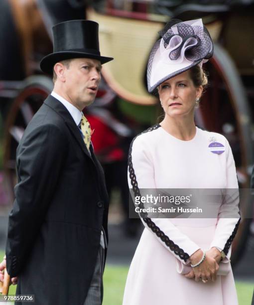 Prince Edward, Earl of Wessex and Sophie Countess of Wessex attends Royal Ascot Day 1 at Ascot Racecourse on June 19, 2018 in Ascot, United Kingdom.