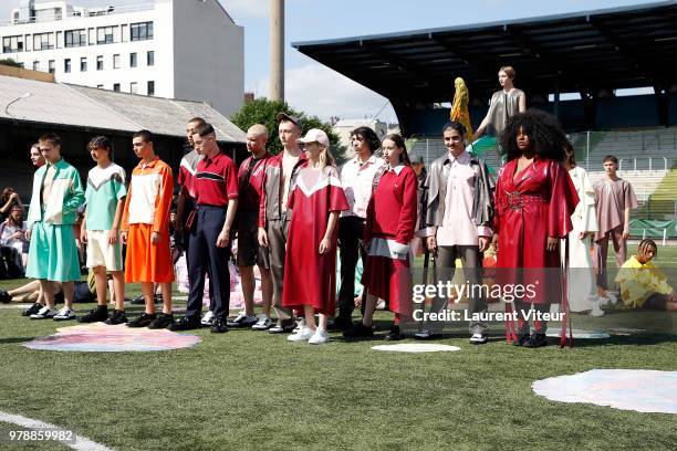 Model walks the runway during the Arthur Avellano Menswear Spring/Summer 2019 show as part of Paris Fashion Week on June 19, 2018 in Paris, France.