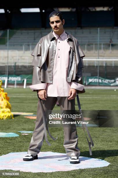 Model walks the runway during the Arthur Avellano Menswear Spring/Summer 2019 show as part of Paris Fashion Week on June 19, 2018 in Paris, France.