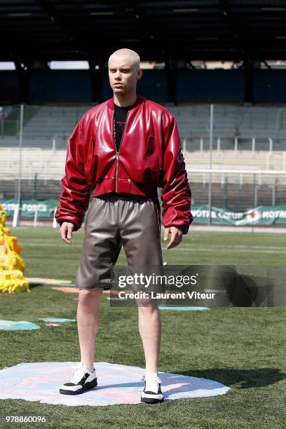 Model walks the runway during the Arthur Avellano Menswear Spring/Summer 2019 show as part of Paris Fashion Week on June 19, 2018 in Paris, France.