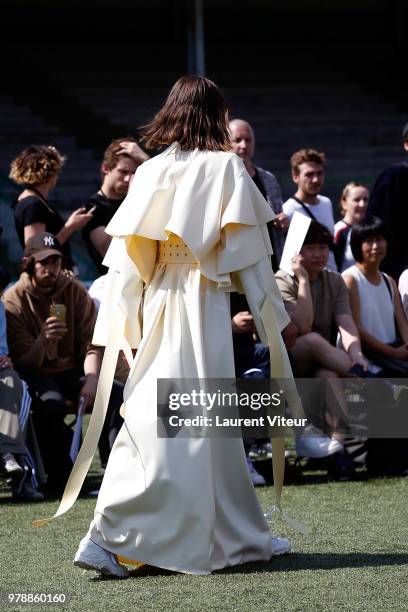 Model walks the runway during the Arthur Avellano Menswear Spring/Summer 2019 show as part of Paris Fashion Week on June 19, 2018 in Paris, France.