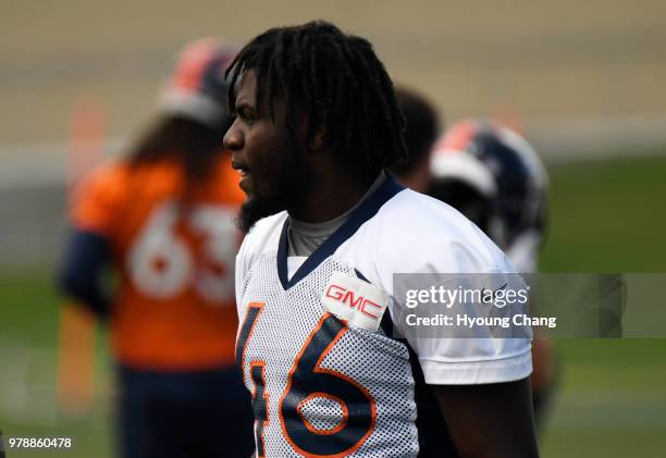 May 14: Denver Broncos linebacker Jeff Holland in the team's mandatory minicamp on Thursday.