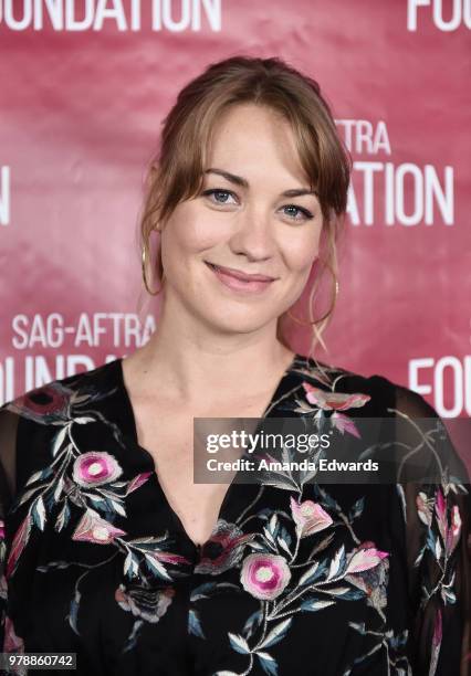 Actress Yvonne Strahovski attends the SAG-AFTRA Foundation Conversations screening and Q&A of "The Handmaid's Tale" at the SAG-AFTRA Foundation...