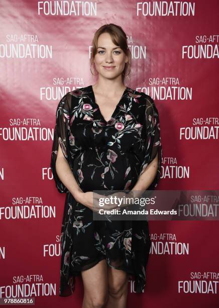 Actress Yvonne Strahovski attends the SAG-AFTRA Foundation Conversations screening and Q&A of "The Handmaid's Tale" at the SAG-AFTRA Foundation...