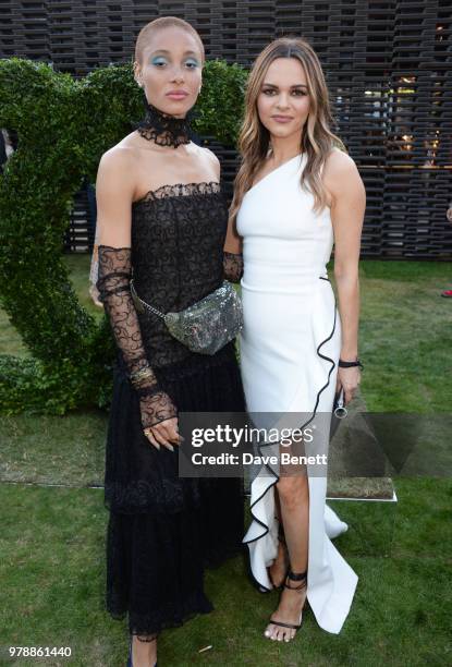 Adwoa Aboah and Maria Hatzistefanis attend the annual summer party in partnership with Chanel at The Serpentine Pavilion on June 19, 2018 in London,...