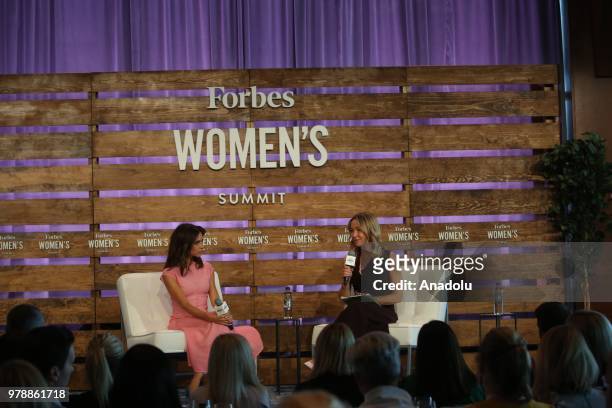 Victoria Beckham attends the Forbes Women's Summit 2018 in New York, United States on June 19, 2018.