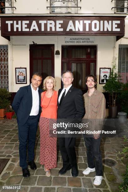 Stage director Steve Suissa and actors Fanny Cottencon, Francis Huster and Louis le Barazer of the Piece "Pourvu qu'il soit heureux"; wich will be...