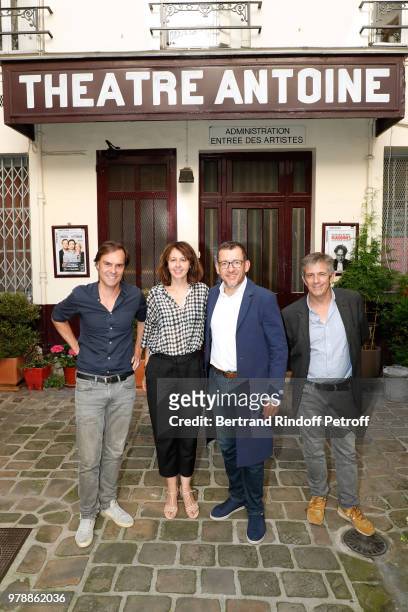 Autor Sebastien Thiery, actors Valerie Bonneton, Dany Boon and stage director Stephane Hillel of the Piece "Huit euros de l'heure"; wich will be...
