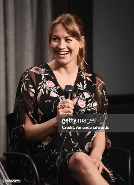 Actress Yvonne Strahovski attends the SAG-AFTRA Foundation Conversations screening and Q&A of "The Handmaid's Tale" at the SAG-AFTRA Foundation...