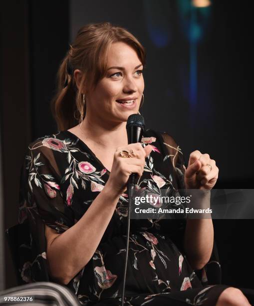 Actress Yvonne Strahovski attends the SAG-AFTRA Foundation Conversations screening and Q&A of "The Handmaid's Tale" at the SAG-AFTRA Foundation...