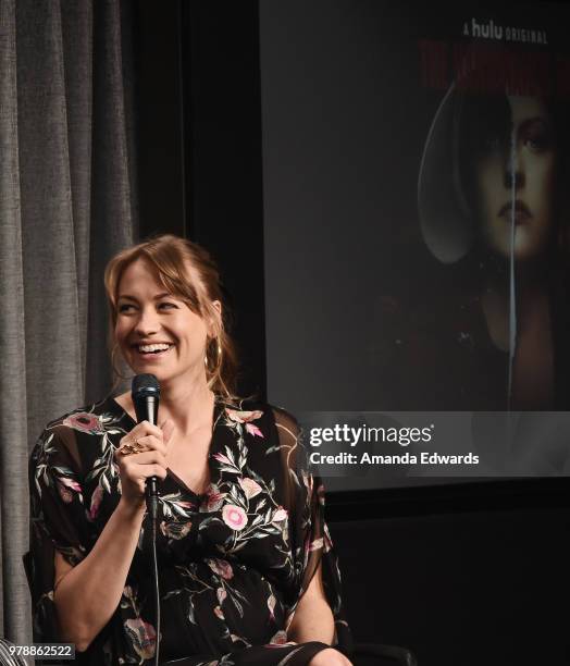 Actress Yvonne Strahovski attends the SAG-AFTRA Foundation Conversations screening and Q&A of "The Handmaid's Tale" at the SAG-AFTRA Foundation...