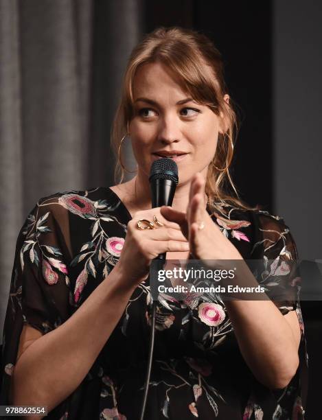 Actress Yvonne Strahovski attends the SAG-AFTRA Foundation Conversations screening and Q&A of "The Handmaid's Tale" at the SAG-AFTRA Foundation...