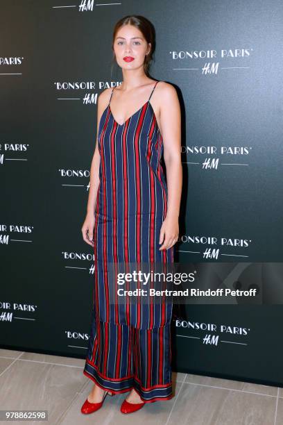 Marie-Ange Casta attends the H&M Flaship Opening Party as part of Paris Fashion Week on June 19, 2018 in Paris, France.