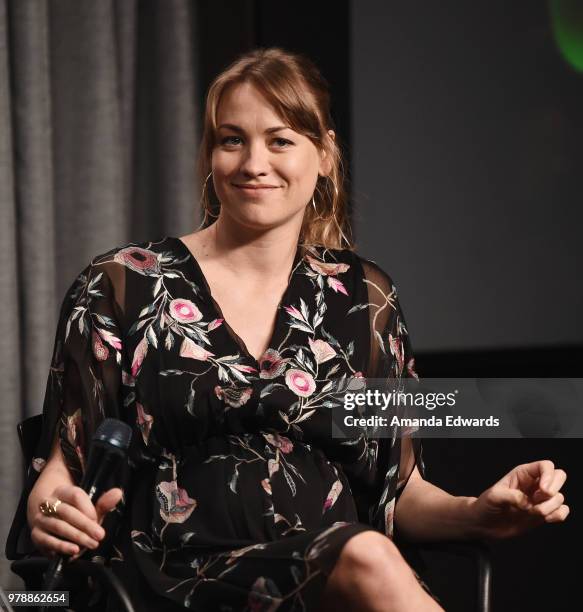 Actress Yvonne Strahovski attends the SAG-AFTRA Foundation Conversations screening and Q&A of "The Handmaid's Tale" at the SAG-AFTRA Foundation...