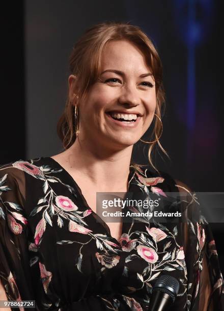Actress Yvonne Strahovski attends the SAG-AFTRA Foundation Conversations screening and Q&A of "The Handmaid's Tale" at the SAG-AFTRA Foundation...