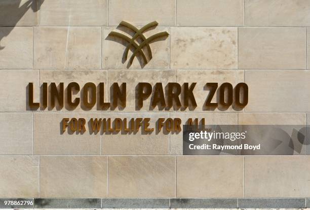 Lincoln Park Zoo signage in Chicago, Illinois on June 17, 2018.