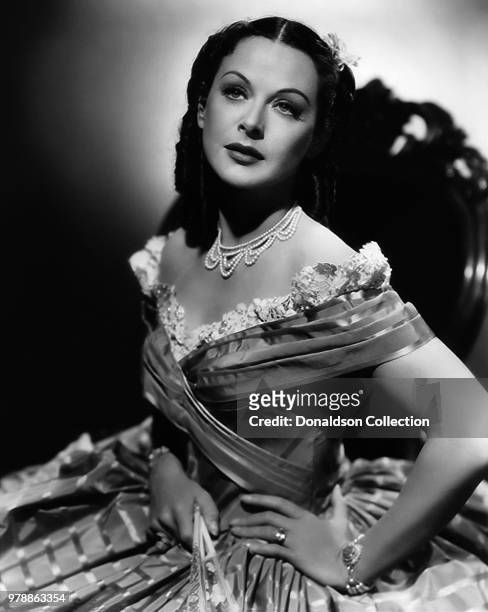 Actoress Hedy Lamarr in a scene from the movie "Copper Canyon" which was released on November 15, 1950.