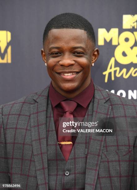 James Shaw Jr. Hero from the Waffle House shooting in Tenesse, attends the 2018 MTV Movie & TV awards, at the Barker Hangar in Santa Monica on June...