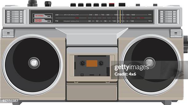 bildbanksillustrationer, clip art samt tecknat material och ikoner med boom box - stereo