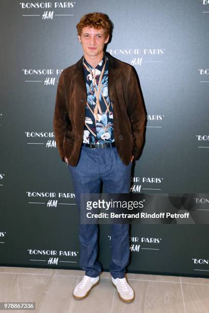 Actor Niels Schneider attends the H&M Flaship Opening Party as part of Paris Fashion Week on June 19, 2018 in Paris, France.