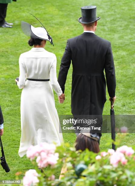 Meghan, Duchess of Sussex and Prince Harry, Duke of Sussex attend Royal Ascot Day 1 at Ascot Racecourse on June 19, 2018 in Ascot, United Kingdom.