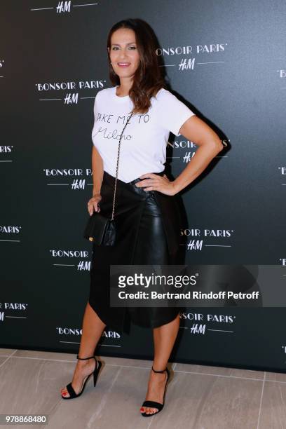 Actress Elisa Tovati attends the H&M Flaship Opening Party as part of Paris Fashion Week on June 19, 2018 in Paris, France.