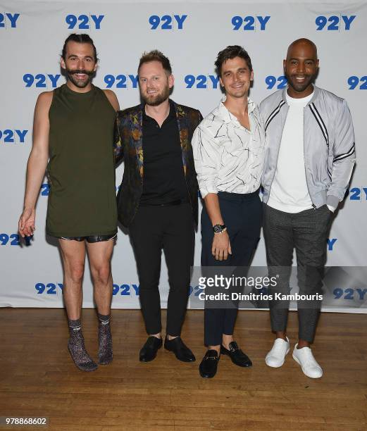 Jonathan Van Ness, Bobby Berk, Antoni Porowski and Karamo Brown attend Netflix's "Queer Eye" Cast In Conversation With Teen Vogue at 92nd Street Y on...