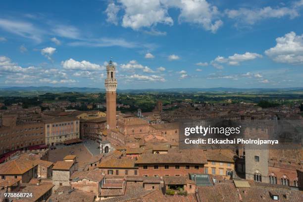 view of siena, tuscany, italy - asciano stock-fotos und bilder