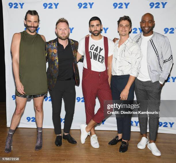 Jonathan Van Ness, Bobby Berk,Phillip Picardi, Antoni Porowski and Karamo Brown attend Netflix's "Queer Eye" Cast In Conversation With Teen Vogue at...