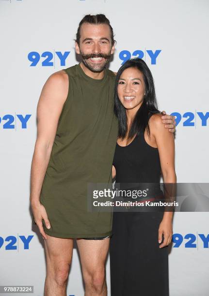 Jonathan Van Ness and Michelle Kwan attend Netflix's "Queer Eye" Cast In Conversation With Teen Vogue at 92nd Street Y on June 19, 2018 in New York...