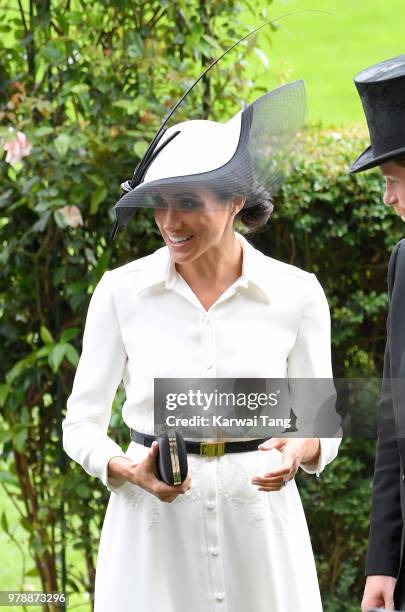 Meghan, Duchess of Sussex attends Royal Ascot Day 1 at Ascot Racecourse on June 19, 2018 in Ascot, United Kingdom.