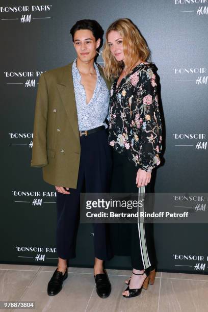 Actors Khaled Alouach and Kate Moran attend the H&M Flaship Opening Party as part of Paris Fashion Week on June 19, 2018 in Paris, France.