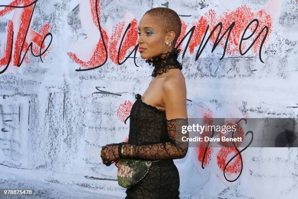 Adwoa Aboah attends the Serpentine Summper Party 2018 at The Serpentine Gallery on June 19, 2018 in London, England.