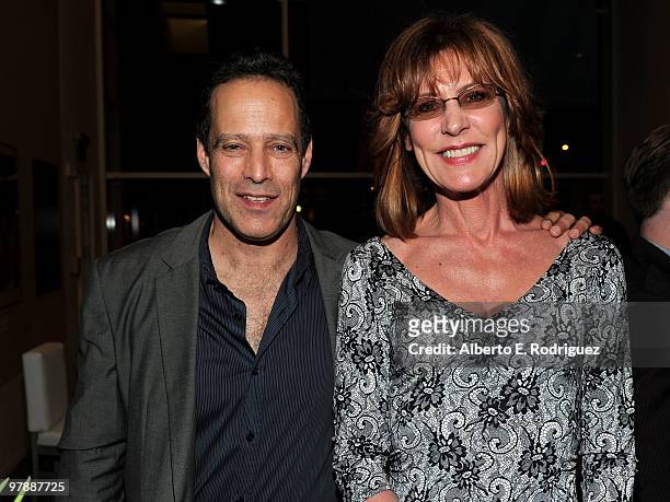 Journalist Sebastian Junger and actress Christine Lahti pose at the Best of the 2010 Sundance Film Festival's L.A. Benefit screening of Restrepo at...