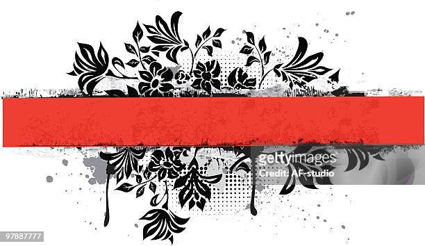 floral horizontale banner - af studio stock-grafiken, -clipart, -cartoons und -symbole