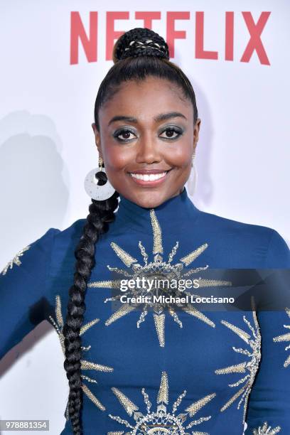 Patina Miller attends Lincoln Center Corporate Fund's Stand Up & Sing for the Arts at Alice Tully Hall on June 19, 2018 in New York City.