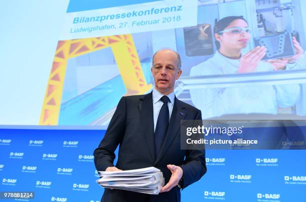 Of the chemicals producer BASF, Kurt Bock attends the press conference on the company's last year's annual figures in Ludwigshafen, Germany, 27...