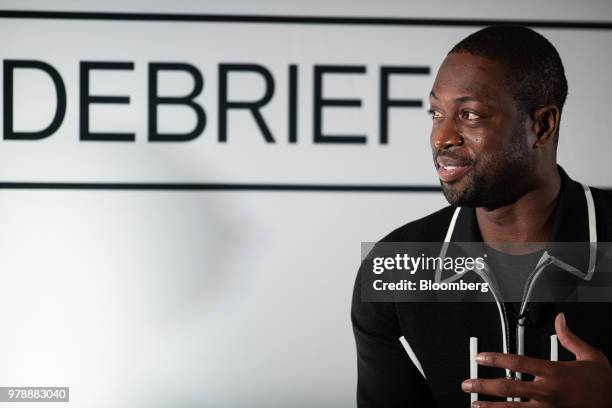 Dwyane Wade, a professional basketball player with the National Basketball Association's Miami Heat, speaks during a Bloomberg Businessweek Debrief...