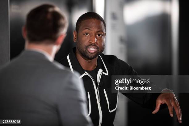 Dwyane Wade, a professional basketball player with the National Basketball Association's Miami Heat, speaks during a Bloomberg Businessweek Debrief...